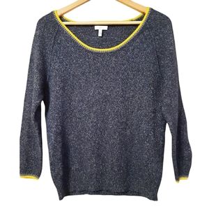Joie Cashmere Blend Sweater Gray Yellow Size S